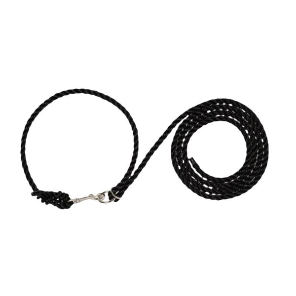 Weaver livestock adjustable poly neck black rope on a white background