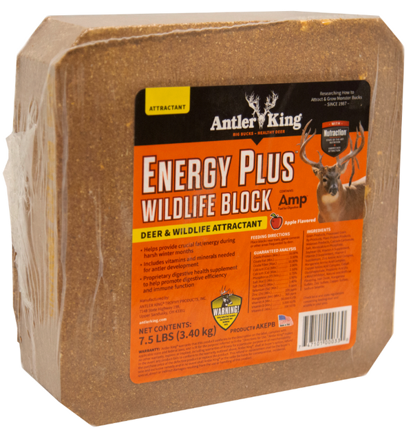 7.5 lb block of Antler King Energy Plus Wildlife for deer & wildlife attractant.