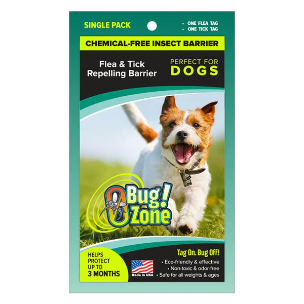 0Bug!Zone® Tag - Chemical-Free Insect Barrier for Dogs