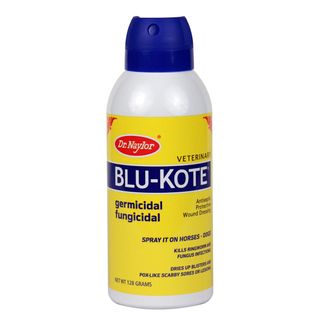 Dog and horse wound care antiseptic spray is an effective treatment of fungus infections, surface wounds, cuts, galls, chafes, abrasions, moist lesions, itchy fungus, eczema and sores; hoof, foot and pad sores. Protective wound dressing kills ringworm, too. Dries up blisters and pox-like scabby sores or lesions. Deep penetrating, quick drying and long acting.