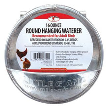 Our Galvanized Round Hanging Poultry waterer holds 1 pint