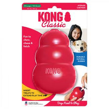 The super-bouncy, red natural rubber compound is perfect for dogs that like to chew. Perfect for stuffing with treats. Unpredictable bounce for games of fetch. KONG is the most recommended dog toy by trainers, vets and behaviorists around the world.