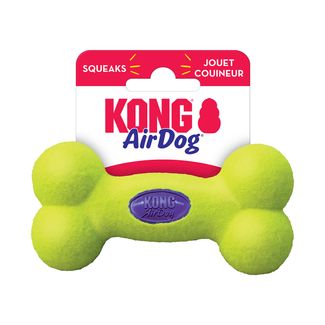 Combines two classic dog toys – the tennis ball and the squeaker toy – to create the perfect fetch toy. The durable, high-quality AirDog Squeaker Dog Toy will not wear down a dog's teeth.