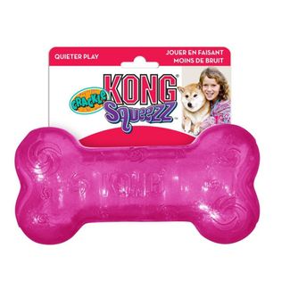 Brightly colored and boasts an eye-catching sparkle. Flexible material is great for games of fetch and ensures tons of fun for dog and owner. Designed for light/moderate chewing. Assorted colors