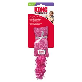 Promotes full-body activity. Fluffy tail sparks hunting instincts, soft material is lovely for snuggling. Crinkling sound keeps kitties interested while the KONG Premium North American Catnip boosts the fun.