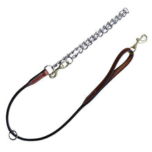 Rolled Leather Lead With Chain 