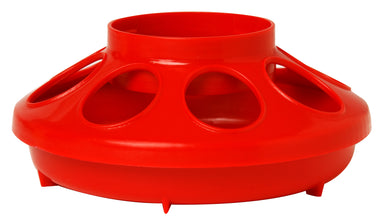 Feeder base combines with the Little Giant 1-Quart Screw-On Feeder/Waterer Jar (Item No. 690, sold separately) to make a gravity feeder for baby chicks and small birds. 8 openings for feeding