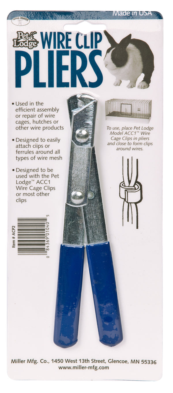 Special tool designed specifically for attaching ferrule-type wire clips to wire products and structures. A must for assembling or repairing wire panels for rabbit hutches, and pet homes.