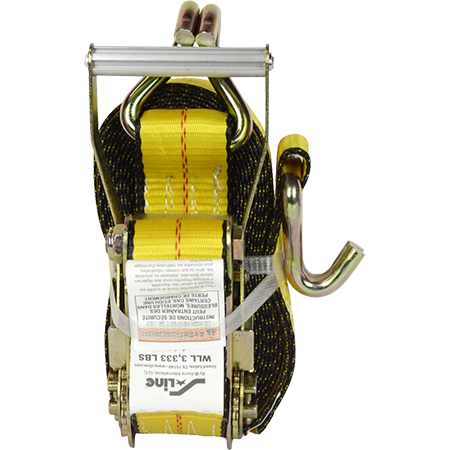  2in x 27ft Tie Down Ratchet Strap with S-Hooks, Rated 1,000 lbs pounds working load limit