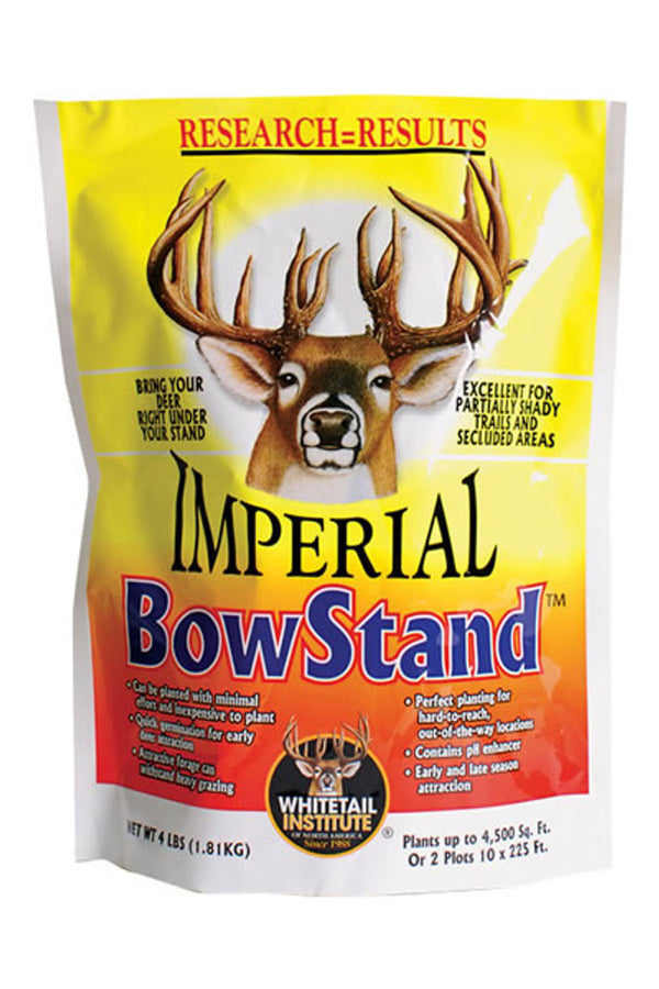 Imperial Whitetail BowStand is designed to bring deer into funnels, pinch-points, trails and other small, remote bow stand sites. This food plot for shaded areas can be planted with minimal effort and equipment (with as little as hand tools).