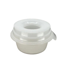 White 64 oz Buddy Bowl: designed for dogs on the move, spill-proof and regulates water consumption.