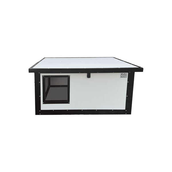 Dog house  suite with a window on a white background