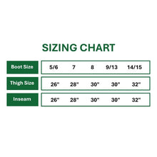 Custom Wader Sizing Chart