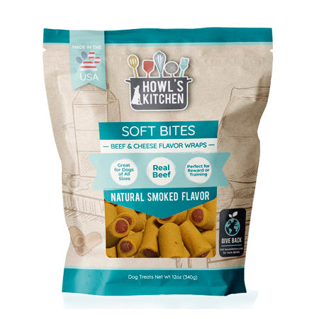 In a dog’s world, there’s only one thing better than a pig-in-a-blanket, and that’s Howl's Kitchen Beef & Cheese Wraps. They're real beef and great for dogs of all sizes