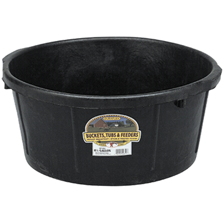 Rubber feed pan molded from the finest crush-proof, crack-proof, freeze-proof & corded rubber on the market