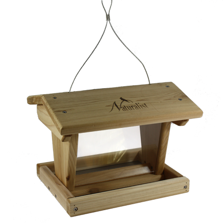 Crafted from quality cedar, our Naturalist hopper bird feeder is a wonderful way to bring birds to your yard or garden.