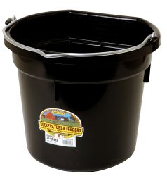 Little Giant Flat-Back buckets are a favorite on farms and ranches everywhere. The Flat-Back fits more compactly for hanging against a wall or fence, plus it makes hauling heavy loads a lot easier. Our buckets are made from polyethylene resin that is impact resistant, protects against warpage, and helps prevent stress cracks. 