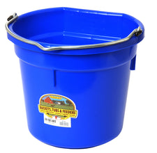 Little Giant Flat-Back buckets are a favorite on farms and ranches everywhere. The Flat-Back fits more compactly for hanging against a wall or fence, plus it makes hauling heavy loads a lot easier. Our buckets are made from polyethylene resin that is impact resistant, protects against warpage, and helps prevent stress cracks. 