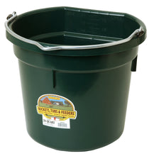 Little Giant Flat-Back buckets are a favorite on farms and ranches everywhere. The Flat-Back fits more compactly for hanging against a wall or fence, plus it makes hauling heavy loads a lot easier. Our buckets are made from polyethylene resin that is impact resistant, protects against warpage, and helps prevent stress cracks. 