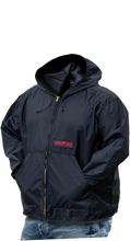 Full Zip Front, 2 Hand Warmer Pockets, Water Resistant w/ Waterproof Hood. Available in a variety of colors.