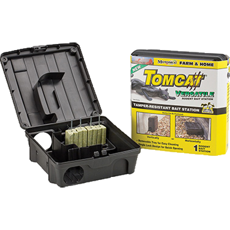 The TOMCAT Bait station is Large enough for rats but can also be used for mice