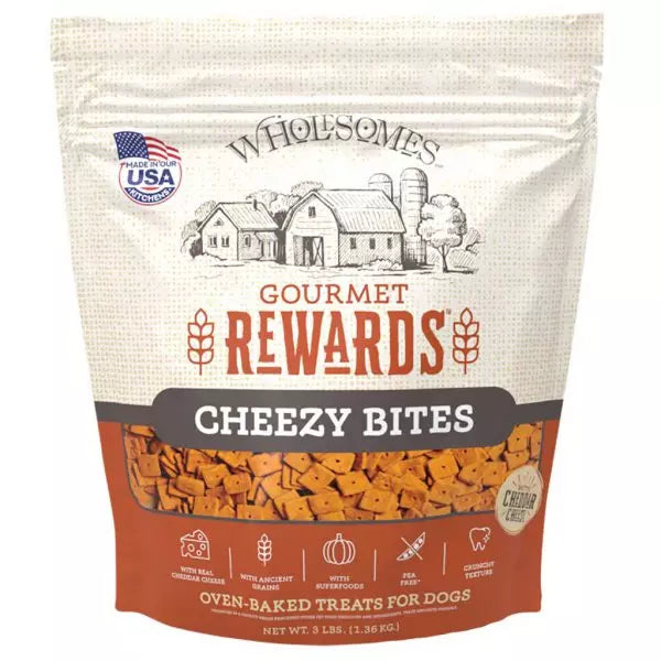 Wholesomes Gourmet Rewards Cheezy Bites Dog Treats  656548