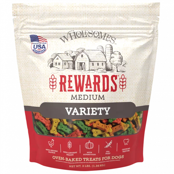 Wholesomes Rewards Variety Medium Dog Treats  656537