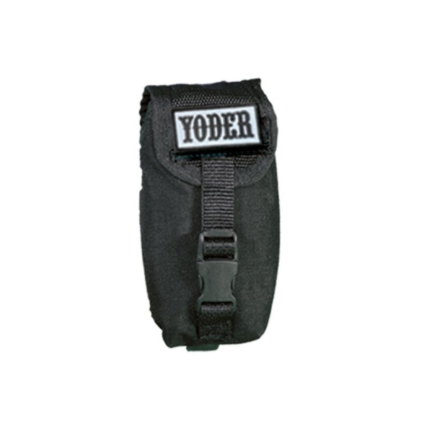 Black pouch with 'Yoder' branding on a white background