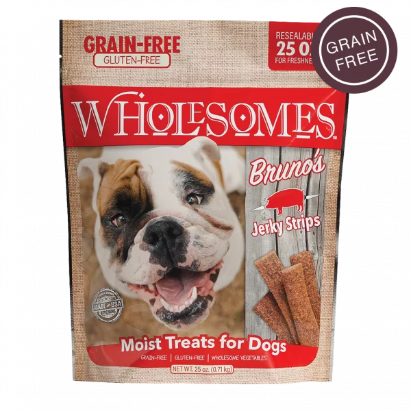 Wholesomes Bruno’s Jerky Strips Grain Free Dog Treats  656526