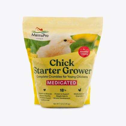 Manna Pro Medicated Chick Starter Crumble 5lb Bag 1000197