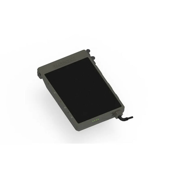 Black printer cartridge on a white background