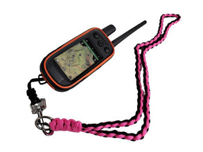 Paracord neck lanyard for your Garmin Alpha or Astro handhelds. May be used for many other items. Total length is 23 1/2