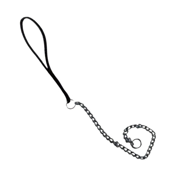 Yoder black leather choker chain on a white background 