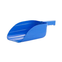 Blue plastic scoop on a white background