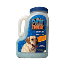 pestell paw thaw  ice melter 12.2 lb  jug container with a dog on the label on a white background