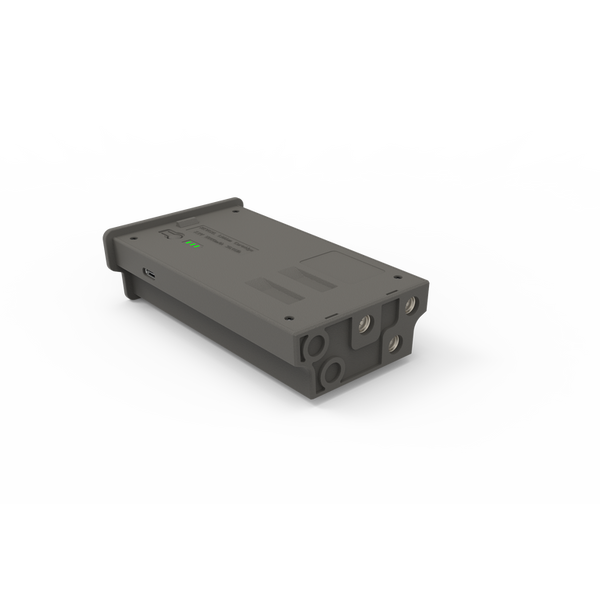 Gray electronic device on a white background