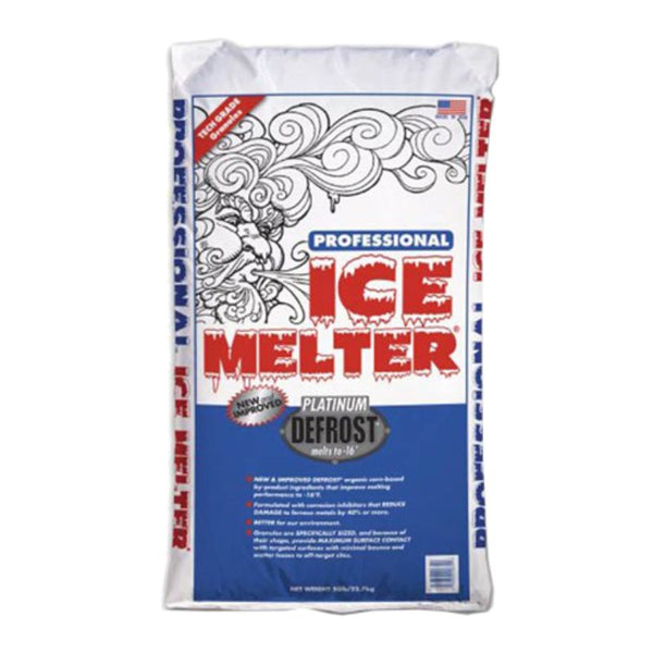 spring valley professional ice melter 50 lb bag on a white background