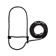 Weaver cattle rope halter black on a white background