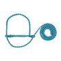 Weaver Poly Rope halter in blue mint gray colorway on a white background