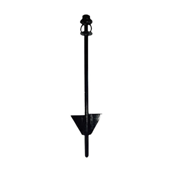 Yoder permanent tie out stake black on a white background 