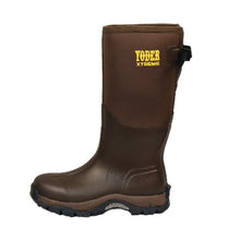 Brown boot with 'Yoder Xtreme' logo on a white background